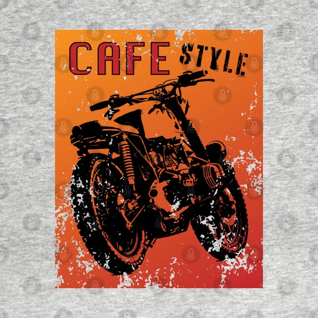 Cafe racer motorbike grunge poster style logo by MultistorieDog